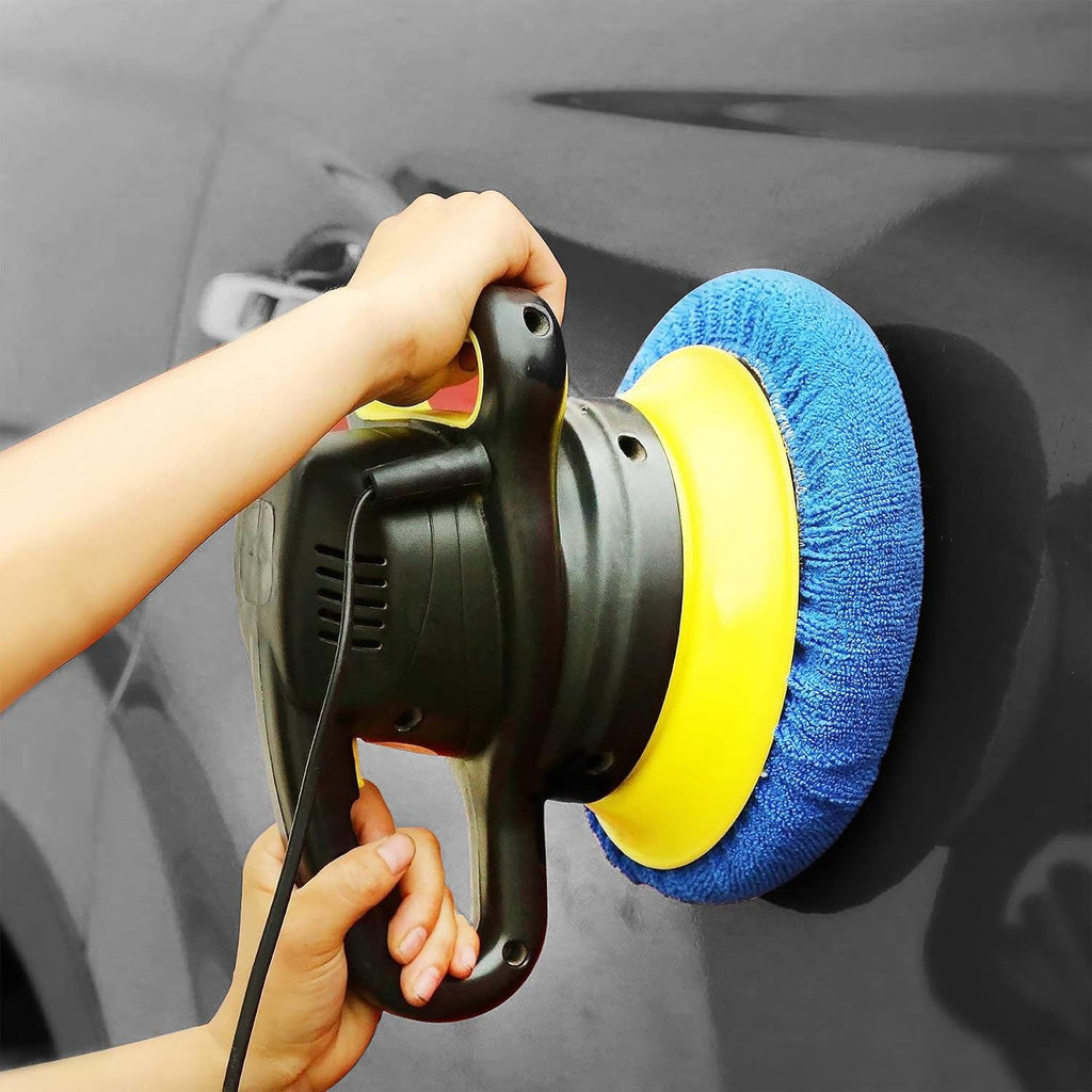 12 Pieces Car Polisher Pad Bonnet 5-6 Inch Polishing Bonnets Microfiber Waxer Bonnet Polishing Pad Bonnet Buffing Pad Cover Buffer Bonnets for Car Polisher