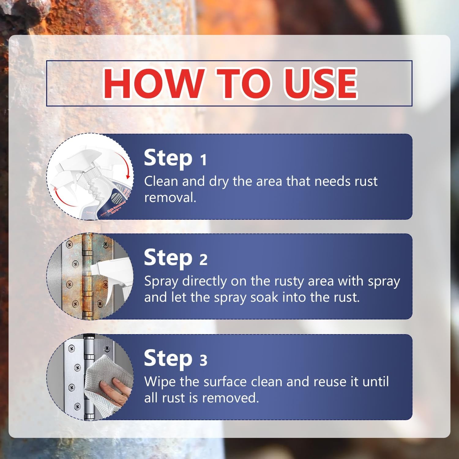 2Pcs Meigline Rust Remover, Highly Concentrated Rust Remover for Metal, Rust Remover Heavy Duty for Tools, Automotive Parts, Stainless Steel, Fast Acting Rust