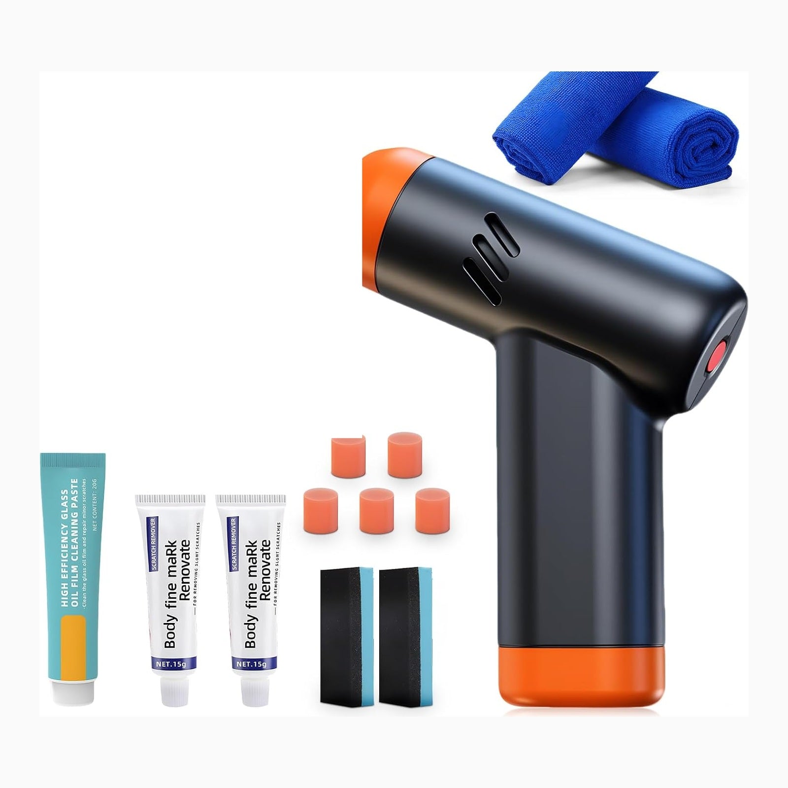 Cordless polisher kit, 13 pieces